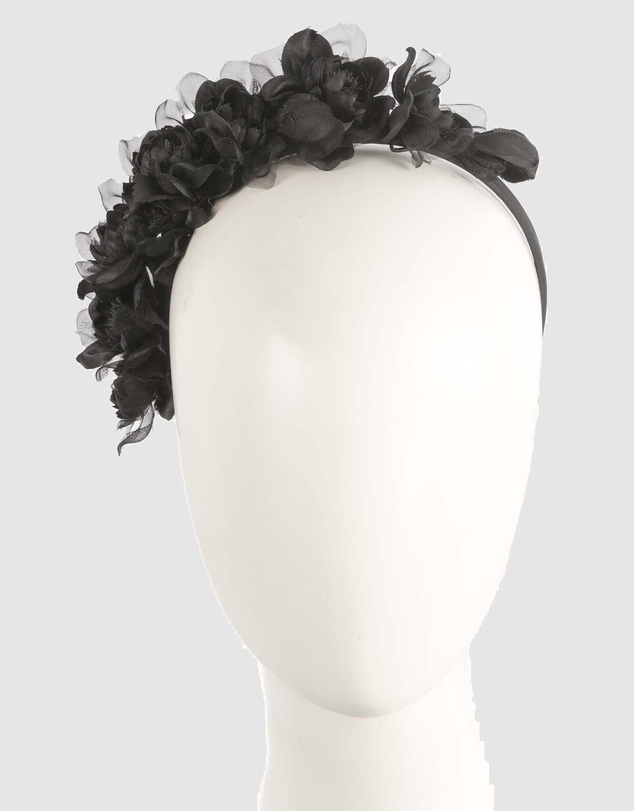 Max Alexander - Black Flowers Fascinator