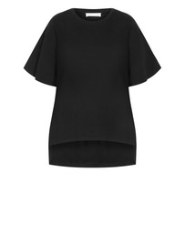 City Chic - Plus size Oversized Split Tee - black