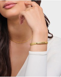 THOMAS SABO - Gold Wide Bangle with Crocodile Detailing