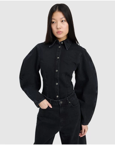 ROTATE - Fitted Denim Shirt