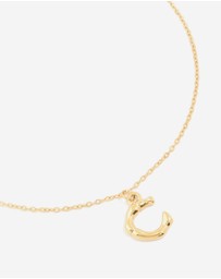 Lovisa - Waterproof Gold Plated Stainless Steel Bamboo Letter C Necklace