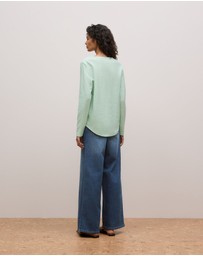 Trenery - Ottoman Marle Long Sleeve T-shirt in Peppermint