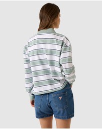 GUESS Jeans - GUESS JEANS Oversized Cropped Polo Shirt
