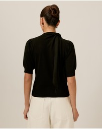 Tussah - Alice Neck Tie Knitted Top