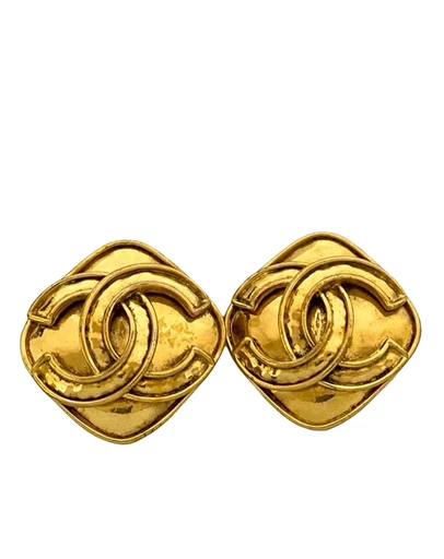 Pre-Loved by Azura Reborn - Pre-Loved CC Gold Plated Diamond Clip On Earrings