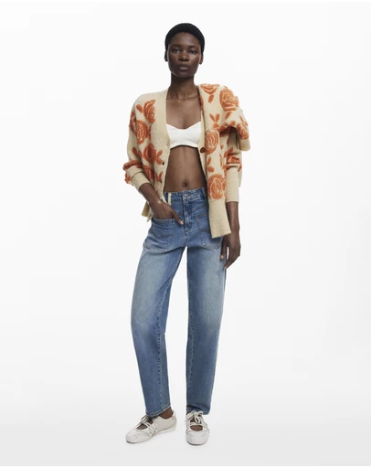 Desigual - Pink button sweater