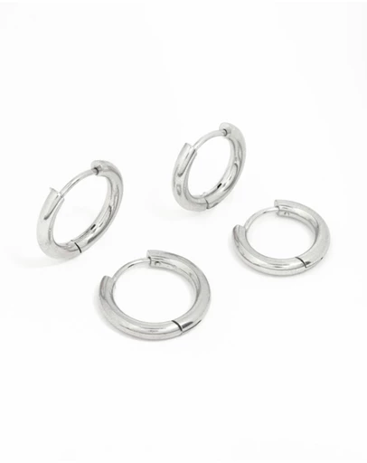 Lovisa - Surgical Steel Thick Hoop Earrings 2-Pack