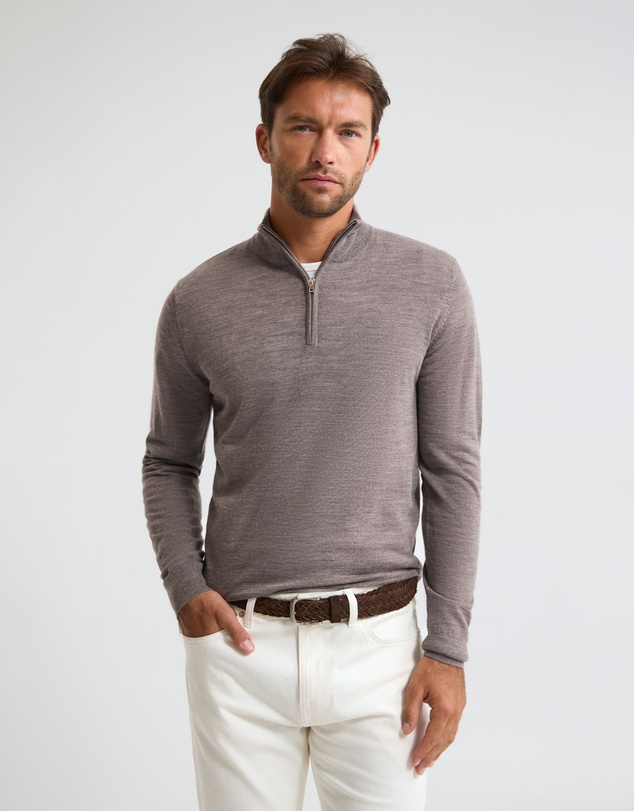 Oxford - Merino Zip-Neck Wool Pullover