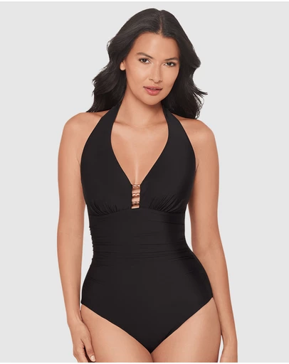 Miraclesuit Swimwear  - Razzle Dazzle Theia Halter One-Piece Shaping Swimsuit