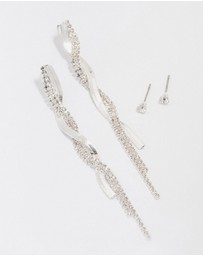 Lovisa - Silver Studs & Drop Cup Chain Earrings Multipack
