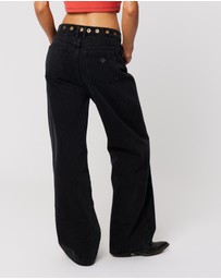Abrand - 95 Mid Baggy Eyelet Jeans