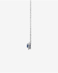 Michael Hill - Halo Pendant with Sapphire & 0.14 Carat TW of Diamonds in 10kt White Gold