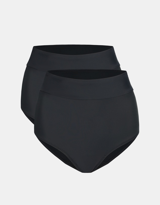 Modibodi - Swimwear Period Hi-Waist Brief Light Absorbency Black 2Pack