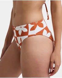 Roxy - Womens Hazy Days Mid Waist Classic Bikini Bottom
