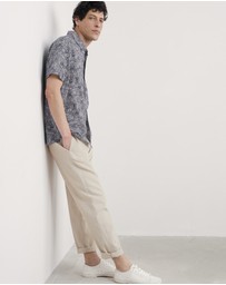 Seasalt - Seasalt Cornwall Navy Blue Heron Short Sleeve Shirt