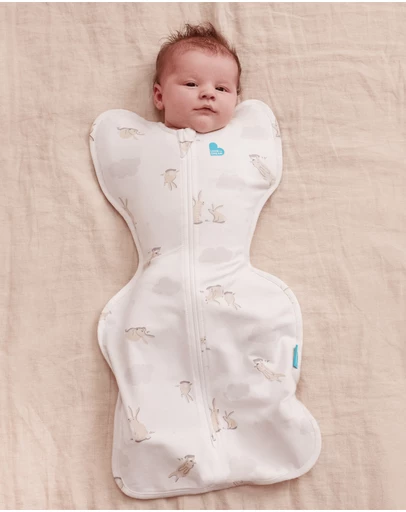Love to Dream - Swaddle Up™ Original 1.0 TOG Stretch Cotton Cloud Bunnies White