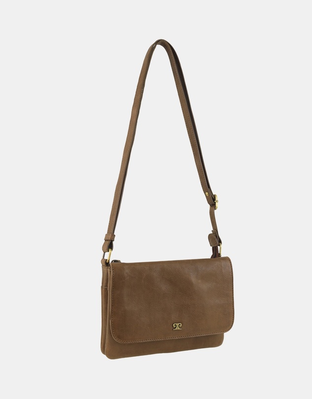 Pierre Cardin - Pierre Cardin Leather Flap-over Crossbody Bag