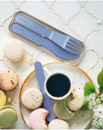 Monbento - Monbento Mb Pocket Plastic Cutlery Set - Colour Blue Infinity