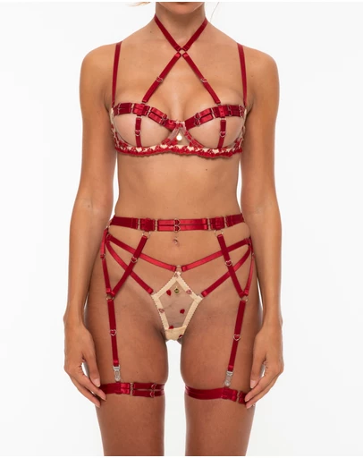 One Empire - Clarabella Burgundy Lingerie Set