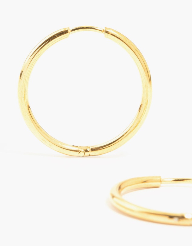 Lovisa - Waterproof Gold Plated Stainless Steel Fine Hoop Earrings