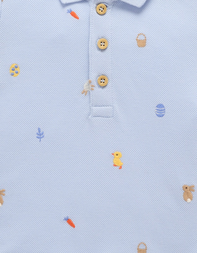 Purebaby - Bunny Friends Polo Shirt -Kids-Babies