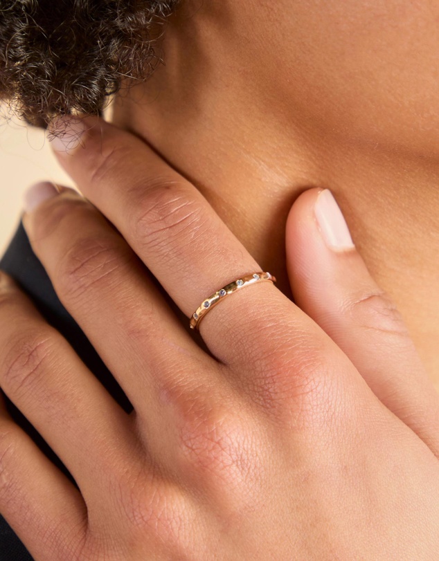 Astrid & Miyu - Molten Texture Opal Band Ring