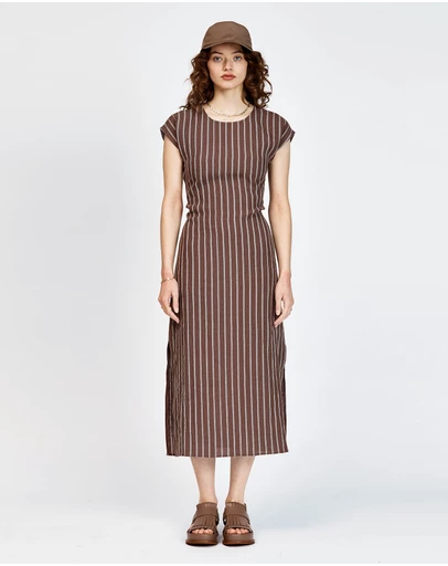 bul - Peron Dress Brown Stripe