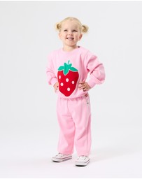 Goldie + Ace - Jumbo Strawberry Piped Sweater - Babies-Kids