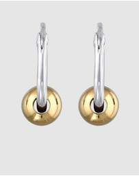 Kuzzoi - ICONIC EXCLUSIVE - Earrings Creole Male Ball 925 Sterling Silver Gold-plated Bicolor