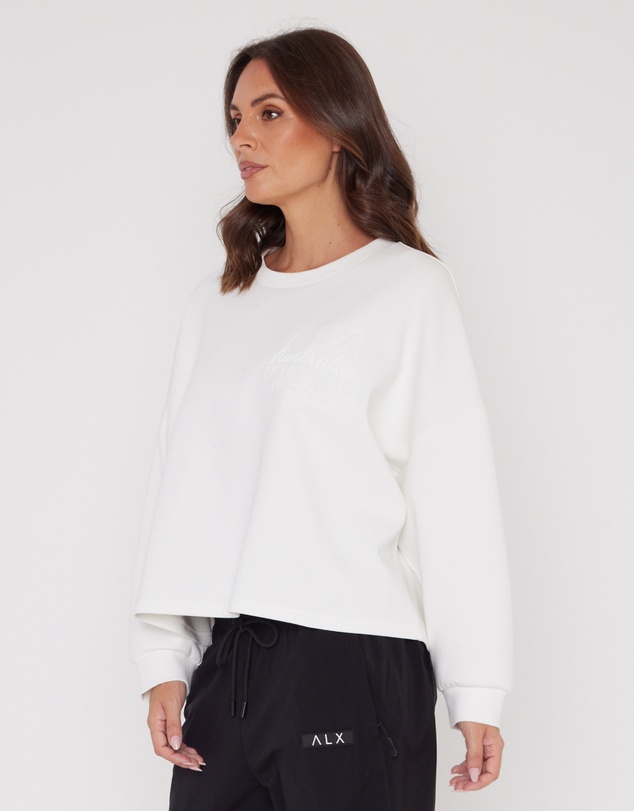 ALEXANDRA - Emby Long Sleeve Top White
