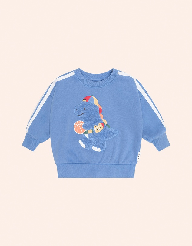 Huxbaby - Baller Dino Sporty Stripe Sweatshirt - Babies-Teens