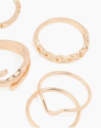 Lovisa - Gold Swirl Mixed Stacking Rings 8-Pack