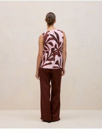 Trenery - Wakame Linen Shell Tank in Light Pink