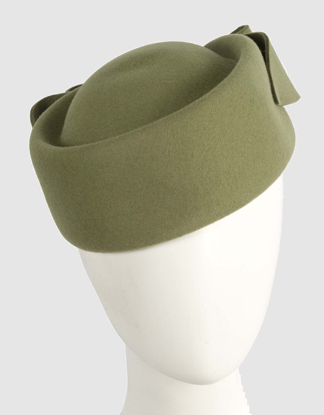 Max Alexander - Felt Olive Pillbox Hat