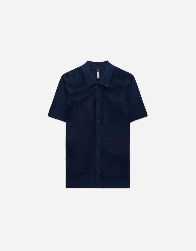 Calibre - Cable Short Sleeve Knit Shirt Royal Blue