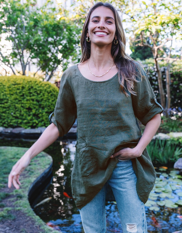 CAMIXA - Federica Linen Tunic Top