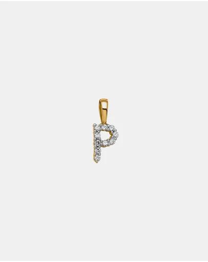 Zoe Olivia - 9K Gold Lab Grown Diamond Initial P Pendant