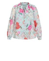 City Chic - Plus size SHIRT SIENNA PRT - Mint Botanique