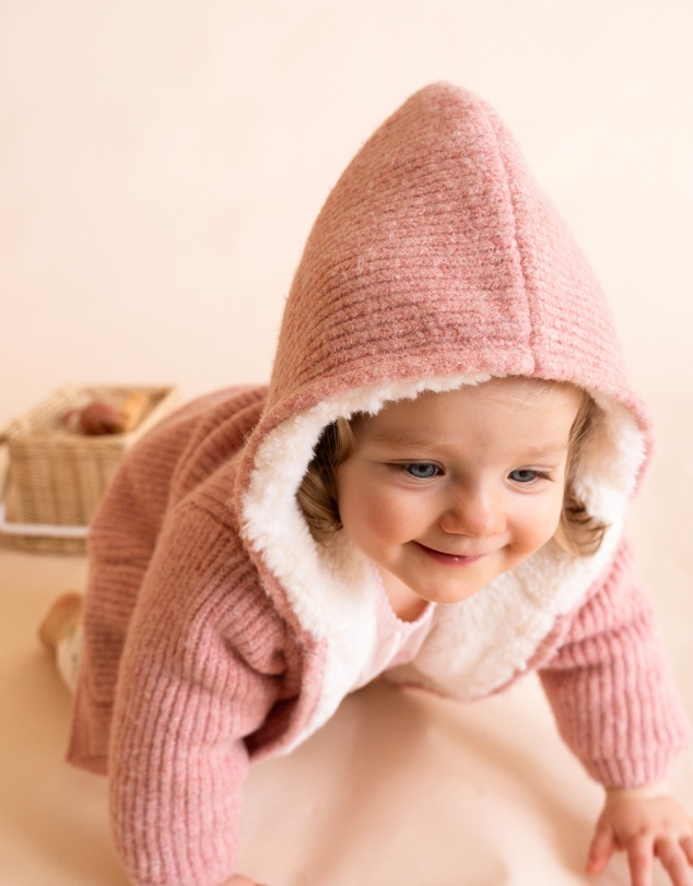 Bebe by Minihaha - Pink Marl Knitted Hoodie