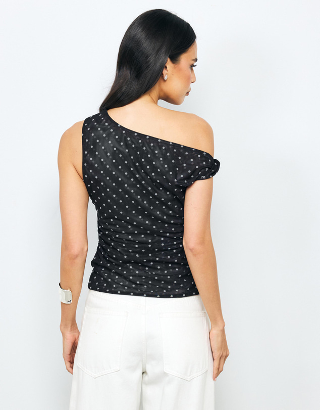AERE - Chloe Mesh SS Off Shoulder Top