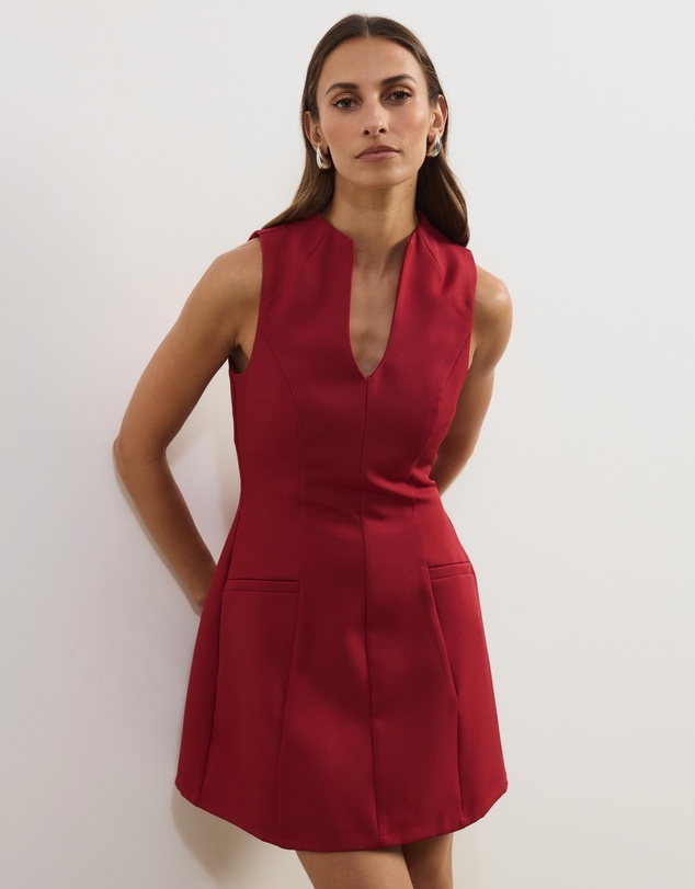 Atmos&Here - Shay Suiting V-Neck Mini Dress