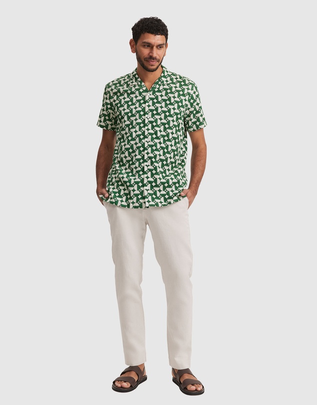 Country Road - Regular Fit Abstract Tencel Shirt