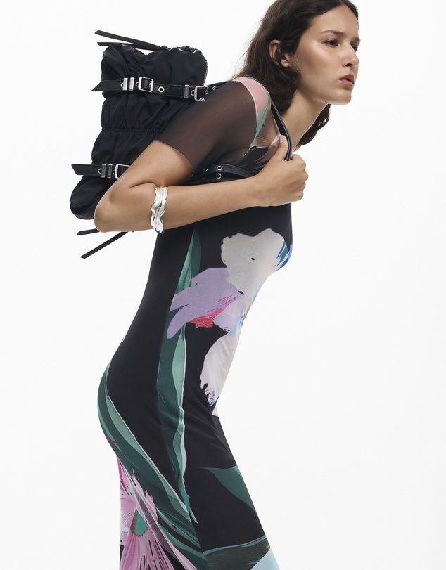 Desigual - Watercolor floral fitted dress