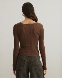 Atmos&Here - Jesse Cross Over Knit Top