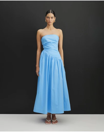 AERE - Kylara Ruched Midi Dress