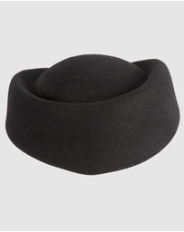 Max Alexander - Felt Black Pillbox Hat