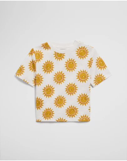 Country Road - Organically Grown Cotton Short Sleeve Relaxed Sun Print T-shirt