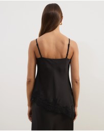 Atmos&Here - Leoni Asymmetric Lace Satin Cami