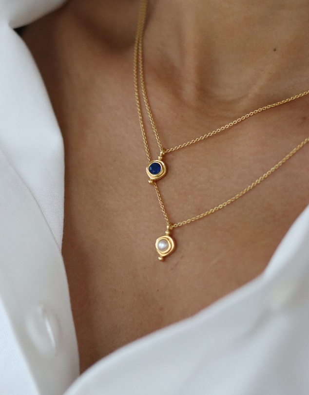 Ottoman Hands - September Birthstone Pendant Necklace