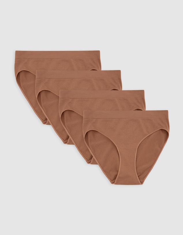 Ambra - 4 Pack Bare Essentials Recycled Nylon Hi Cut Brief